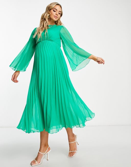 Asos green maternity outlet dress