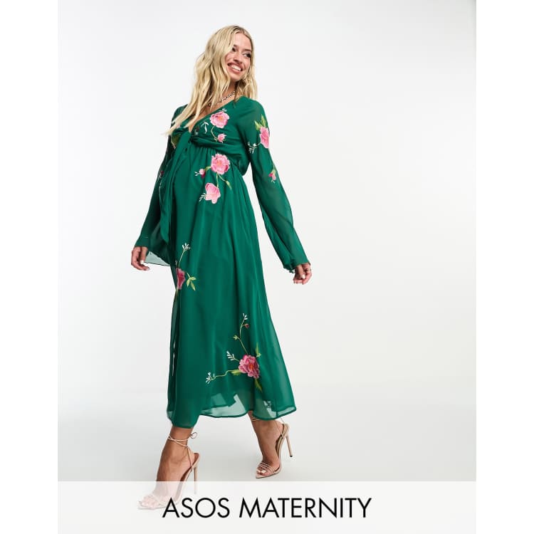 Ameri MEDI FOREST EMBROIDERY DRESS green 02110540711 | eBay