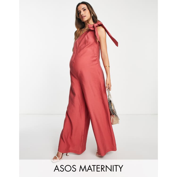 Red maternity hot sale jumpsuit