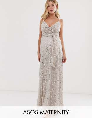 asos sequin maternity dress