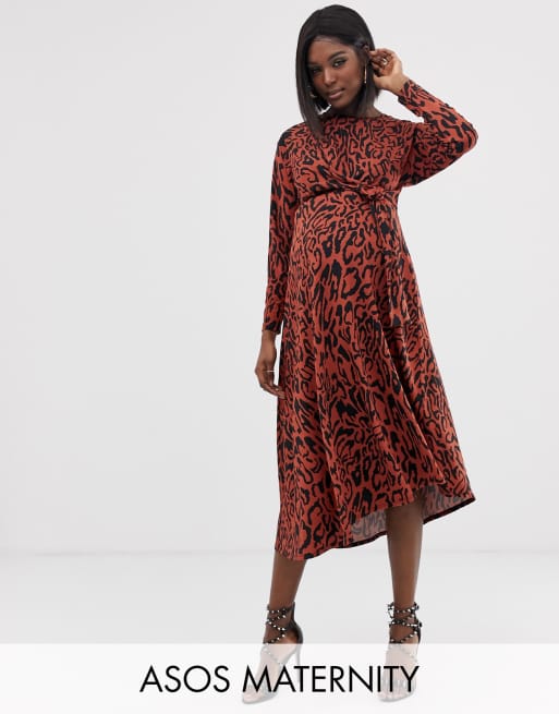 Asos maternity store leopard dress