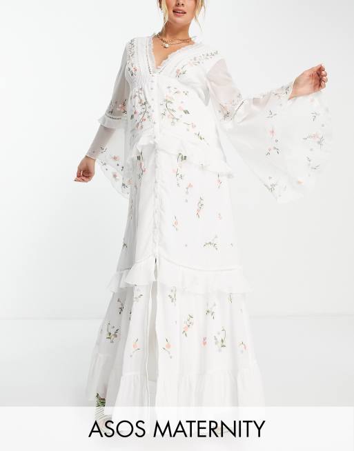 Asos white 2024 floral maxi dress