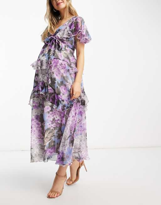 Asos lilac best sale floral dress