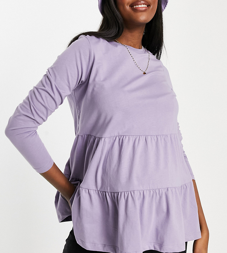 ASOS DESIGN Maternity tiered smock in washed lilac-Purple