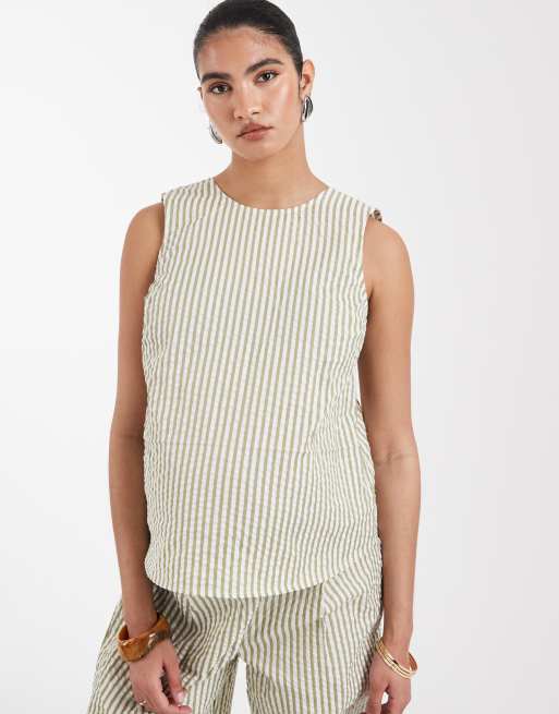 ASOS DESIGN Maternity – Top bez rękawów z kory w paski, część zestawu, 2 z 4