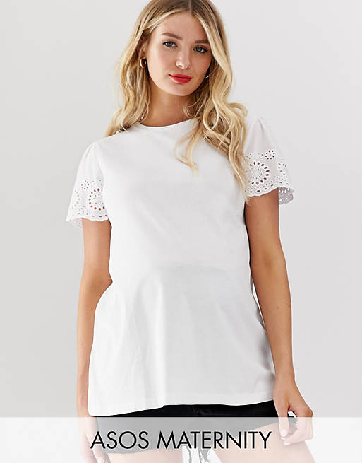 ASOS DESIGN Maternity top with broidery sleeve | ASOS