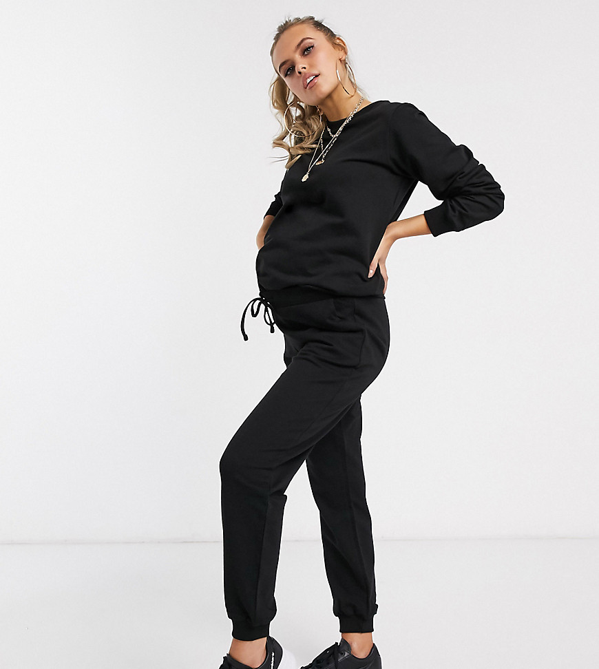Product photo of Asos design maternity tracksuit slim sweat jogger in black