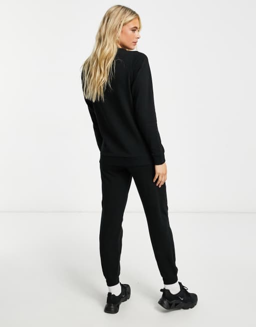 ASOS DESIGN Maternity Trainingsanzug mit schmalem Schnitt bestehend aus Sweatshirt und Jogginghose in Schwarz ASOS