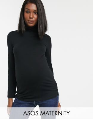 polo neck long sleeve top