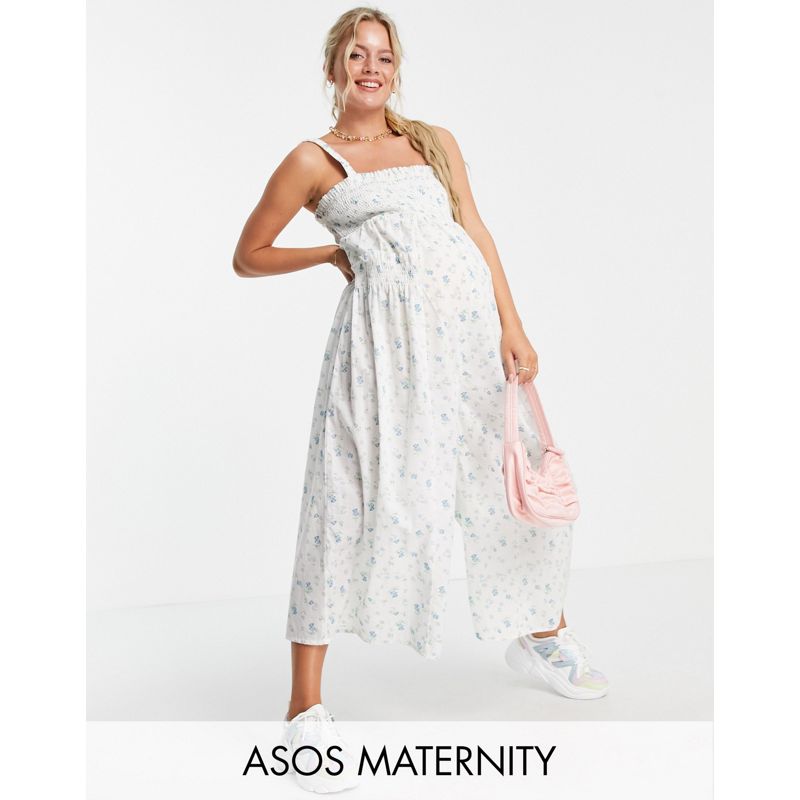 Tute jumpsuit 1XXgN DESIGN Maternity - Tuta jumpsuit con elastico arricciato sul retro a fiori