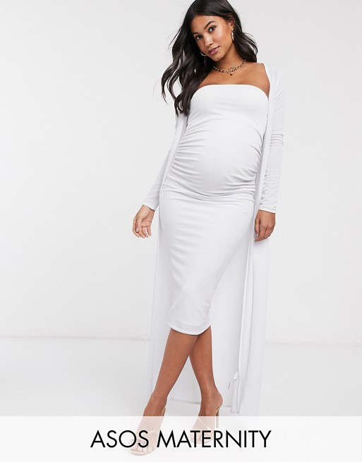 ASOS DESIGN Maternity two piece midi dress and dressing gown set