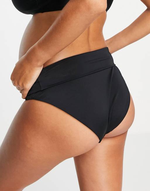 ASOS DESIGN Maternity two way hipster bikini bottom in black , 2 of 4