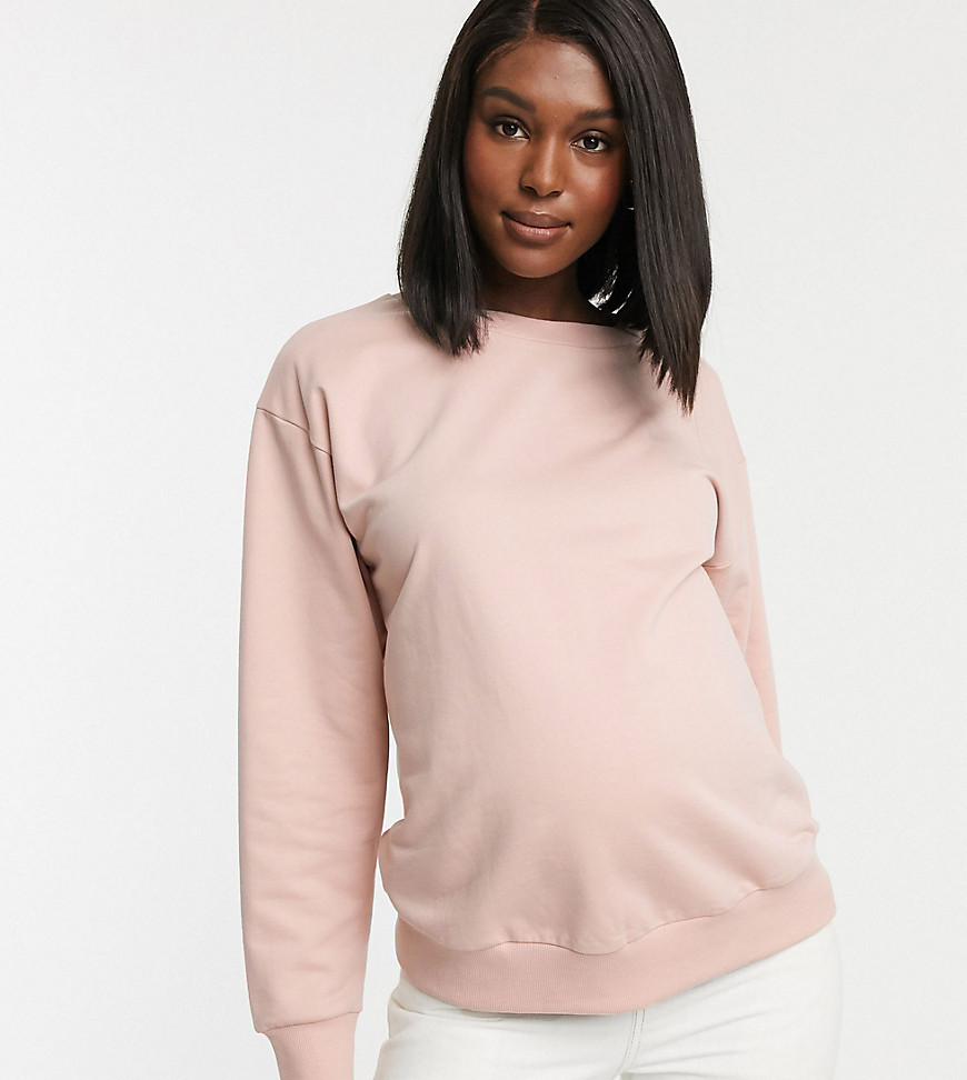 ASOS DESIGN Maternity - Ultiem sweatshirt van biologisch katoen in roze