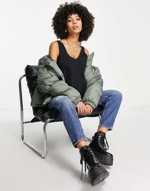 ASOS DESIGN Maternity – Ultimate – Baumwoll-Trägertop in Schwarz mit U-Ausschnitt - BLACK, 2 von 4