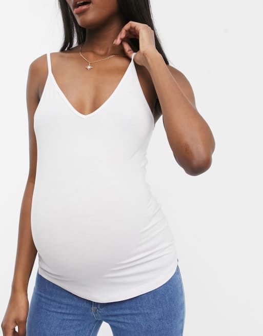 ASOS DESIGN Maternity nursing v-neck t-shirt in black