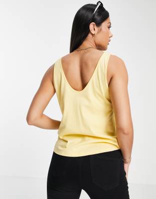 Ultimate - Canotta in misto cotone con scollo rotondo gialla - YELLOW-Giallo - ASOS Maternity T-shirt donna  - immagine2