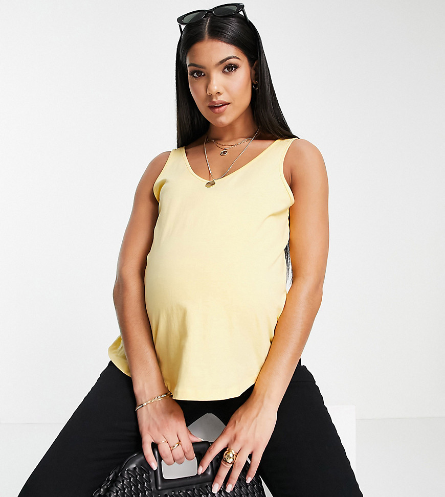 ASOS DESIGN Maternity ultimate cotton scoop neck tank top in yellow