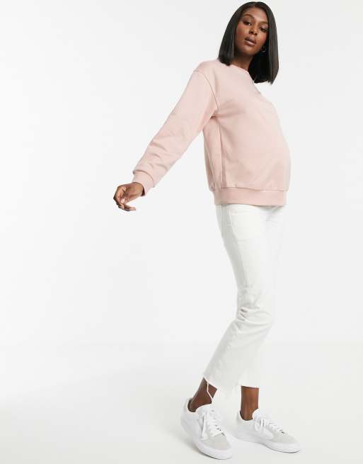 ASOS DESIGN Maternity ultimate cotton sweatshirt in pink