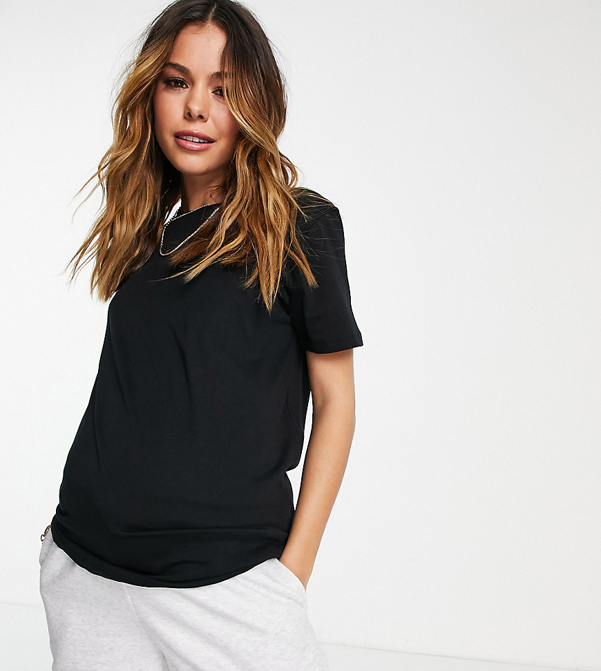 ASOS Maternity ASOS DESIGN Maternity ultimate cotton t-shirt with crew neck in black - BLACK