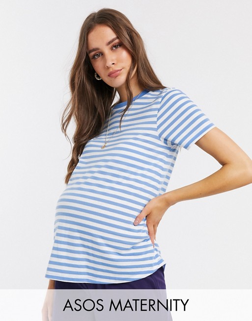 ASOS DESIGN Maternity ultimate crew neck t-shirt in stripe