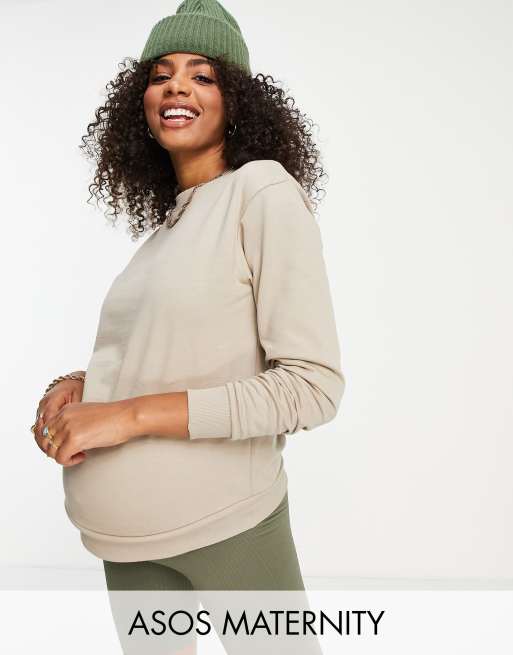 ASOS DESIGN Maternity - Ultimate - Felpa color sabbia