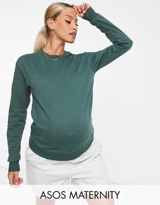 ASOS DESIGN Maternity - Ultimate - Felpa verde-azzurro