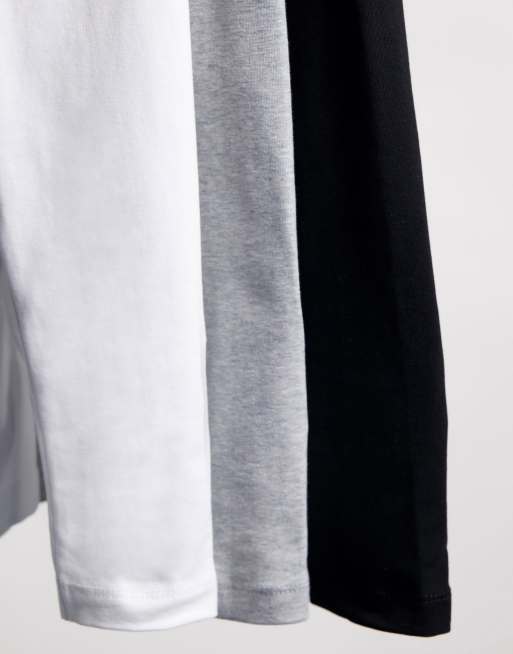 ASOS DESIGN Maternity - Ultimate - Lot de 3 t-shirts ajustés à manches longues en coton - ÉCONOMIE - MULTI, 3 de 4