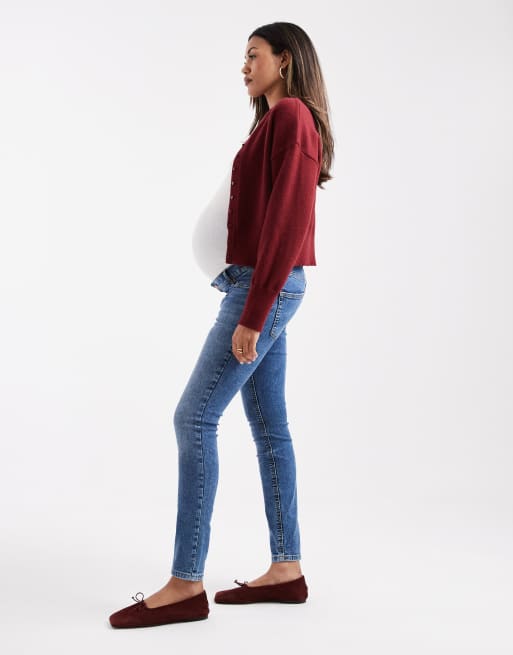 ASOS DESIGN Maternity - Ultimate - Mellemblå skinny-jeans, 2 af 5