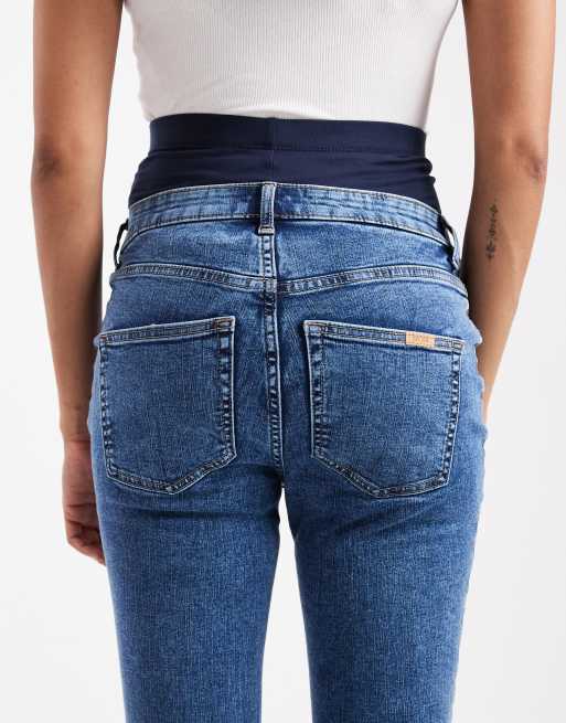 ASOS DESIGN Maternity - Ultimate - Mellemblå skinny-jeans, 4 af 5