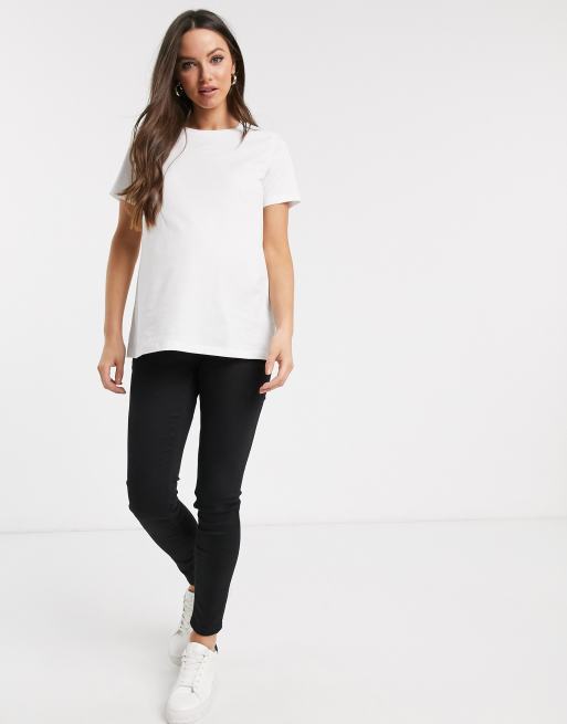 ASOS DESIGN Maternity ultimate organic cotton crew neck t-shirt in white