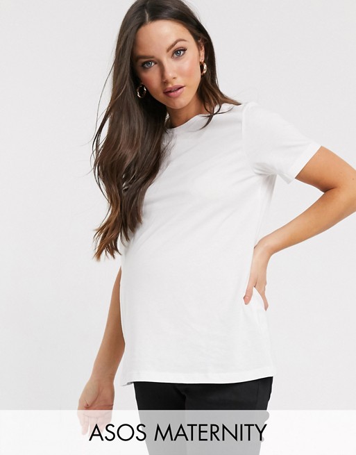 ASOS DESIGN Maternity ultimate organic cotton crew neck t-shirt in white