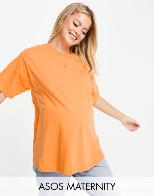 ASOS DESIGN Maternity Ultimate Oversize T Shirt in Orange ASOS