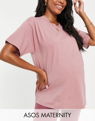 ASOS DESIGN Maternity ultimate oversized t-shirt in blush