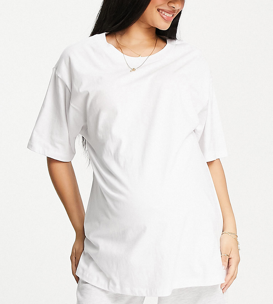 Asos Maternity Asos Design Maternity Slouchy T-shirt With Batwing Sleeve In Lilac-purple
