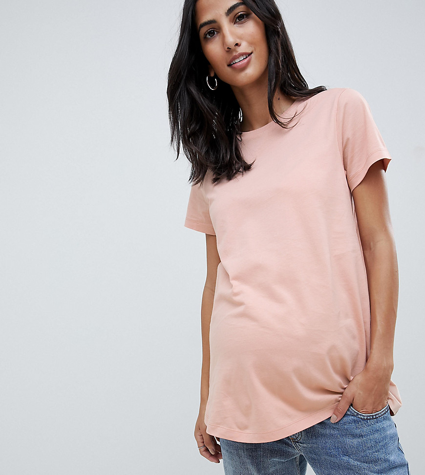 ASOS DESIGN – Maternity – Ultimate – Rosa t-shirt med rund halsringning-Gul