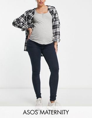 ASOS DESIGN Maternity ultimate skinny in blue black - ASOS Price Checker