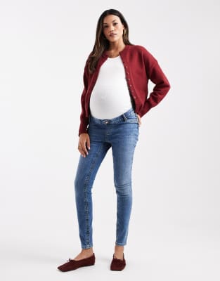 ASOS Maternity ASOS DESIGN Maternity ultimate skinny jean in mid blue