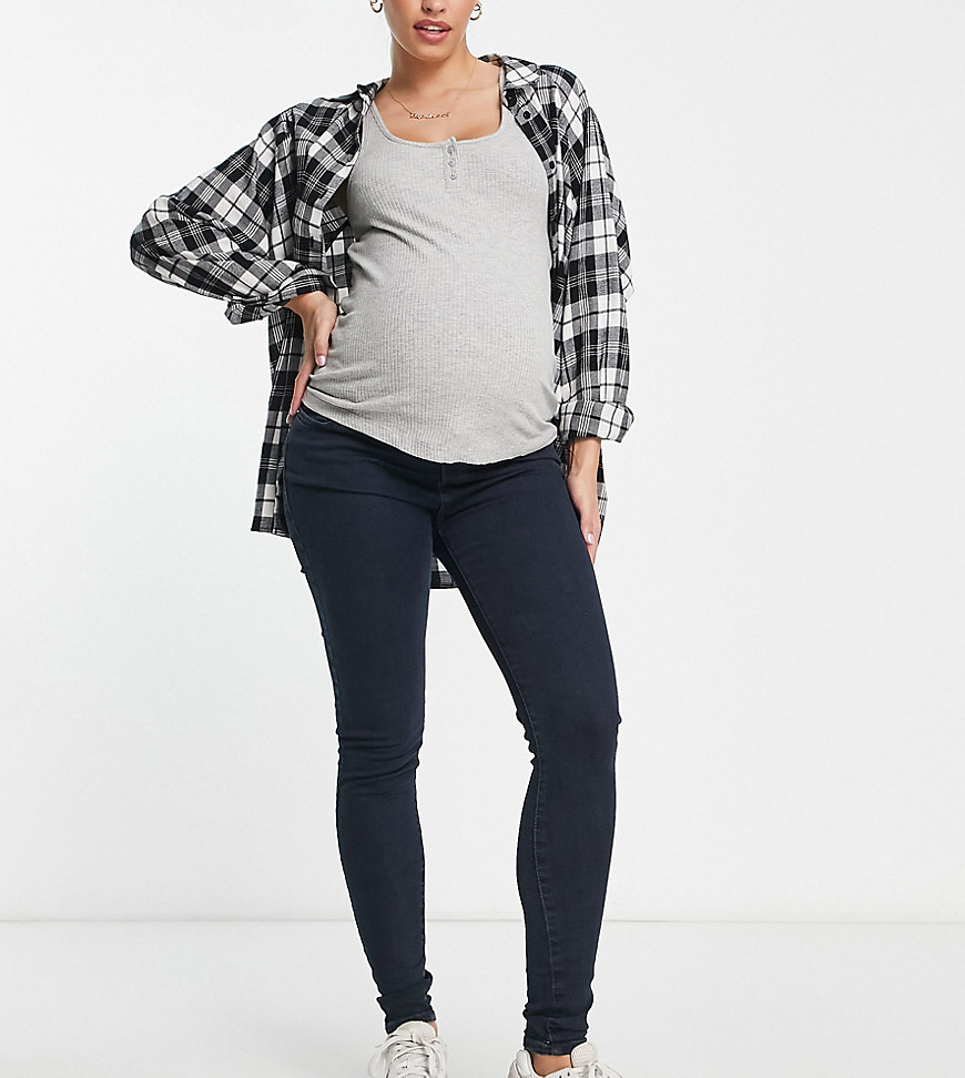 ASOS DESIGN Maternity ultimate skinny jeans in blue black