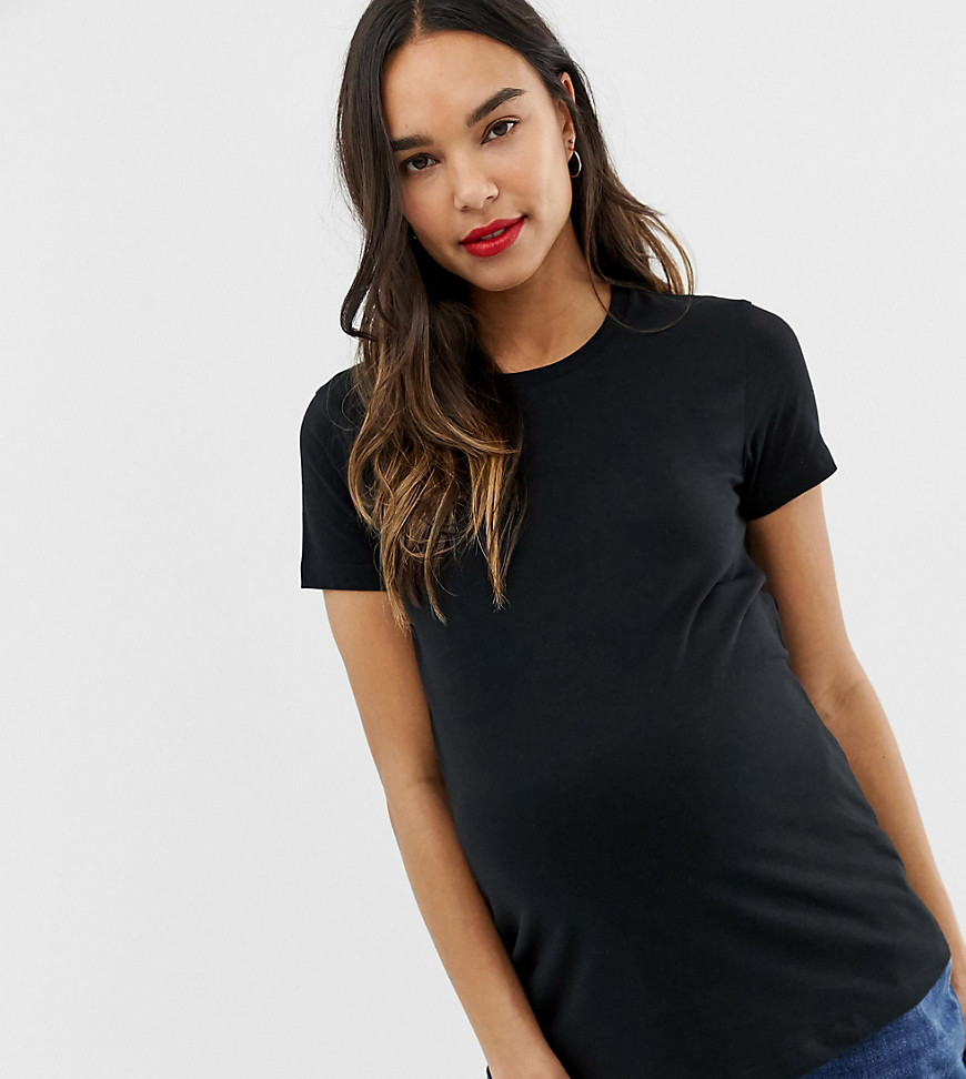 ASOS DESIGN Maternity – Ultimate – Svart t-shirt med rund halsringning