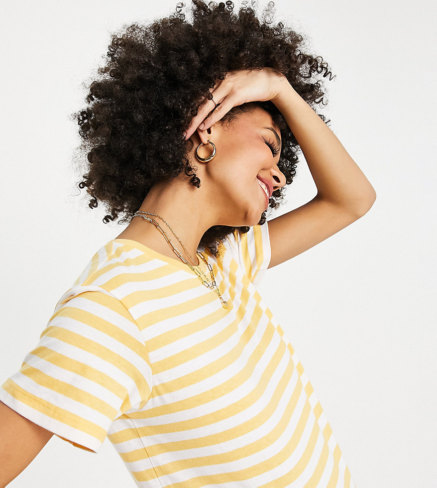 Asos Maternity Asos Design Maternity Ultimate T-shirt In Marigold And White Stripe-multi
