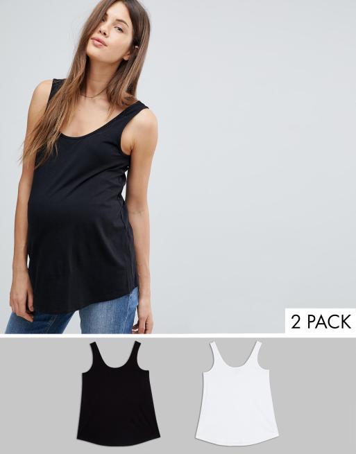 ASOS DESIGN Maternity ultimate tank top 2 pack SAVE