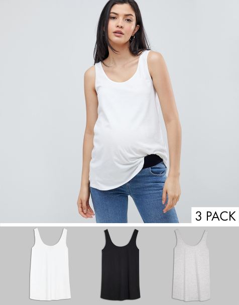 ASOS DESIGN Maternity ultimate vest 3 pack SAVE