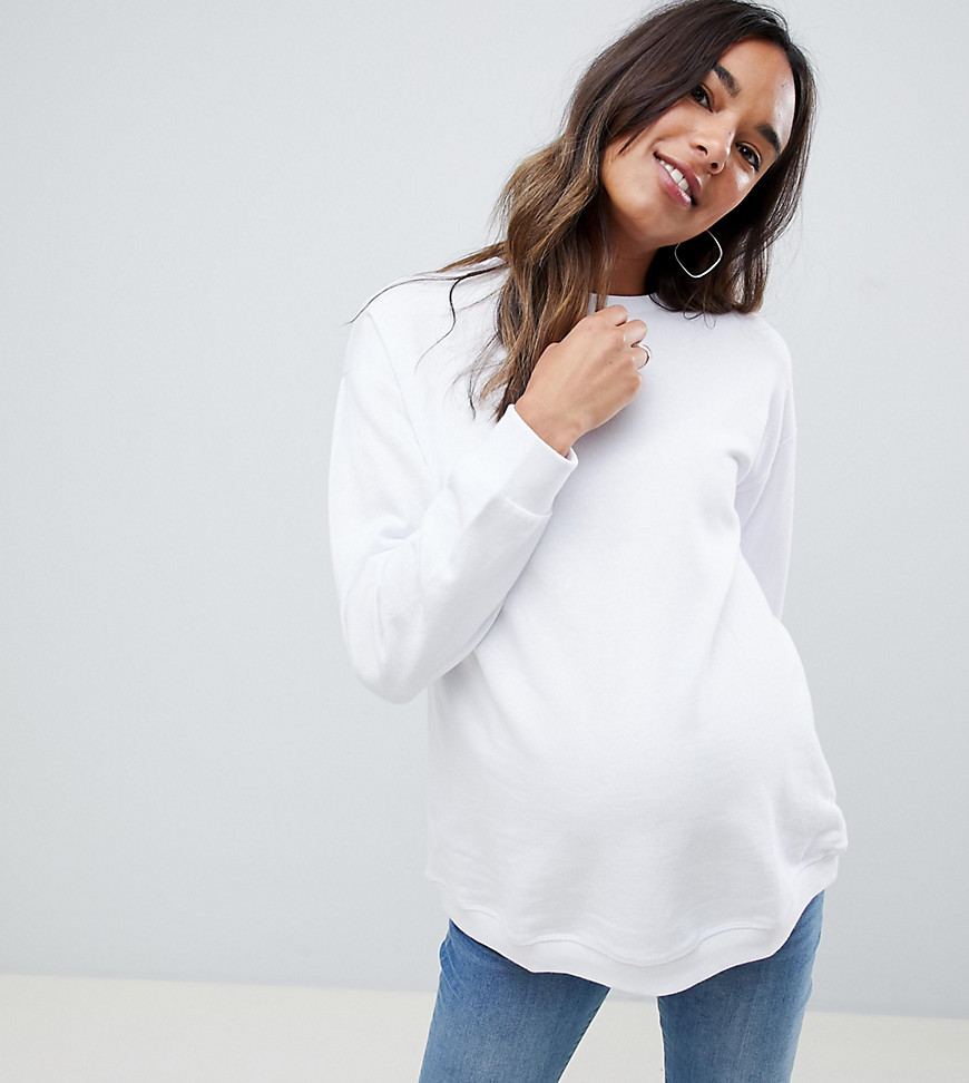 ASOS DESIGN – Maternity – Ultimate – Vit sweatshirt