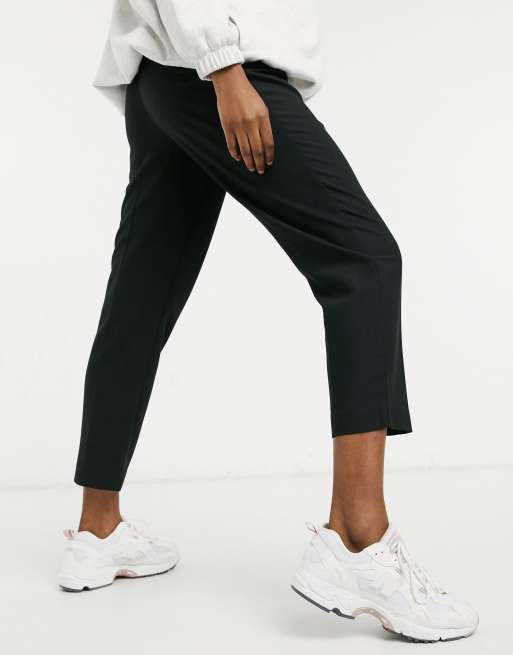 ASOS DESIGN Maternity under bump tailored tie waist tapered ankle grazer trousers