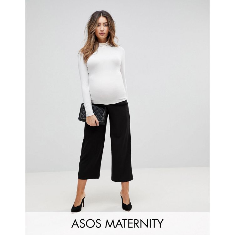 ASOS Maternity Spray on Vinyl Over the Bump Pants Black Crop Shiny