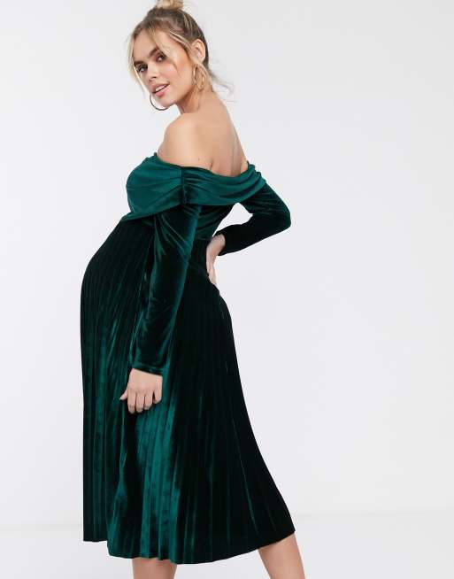 Asos green cheap maternity dress