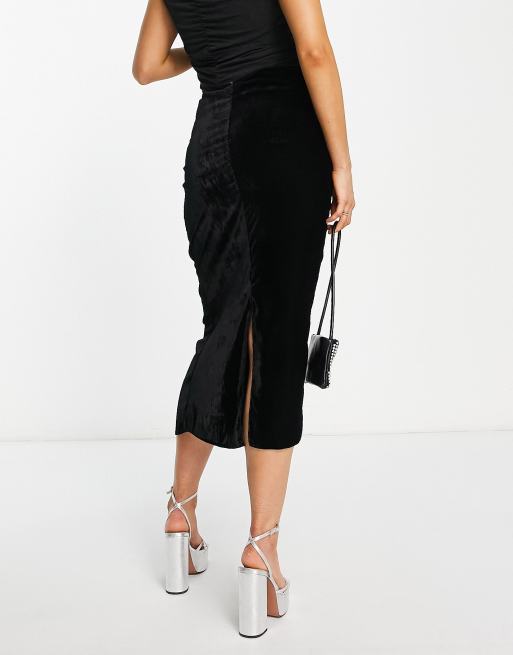 ASOS DESIGN Maternity velvet midi skirt in black ASOS