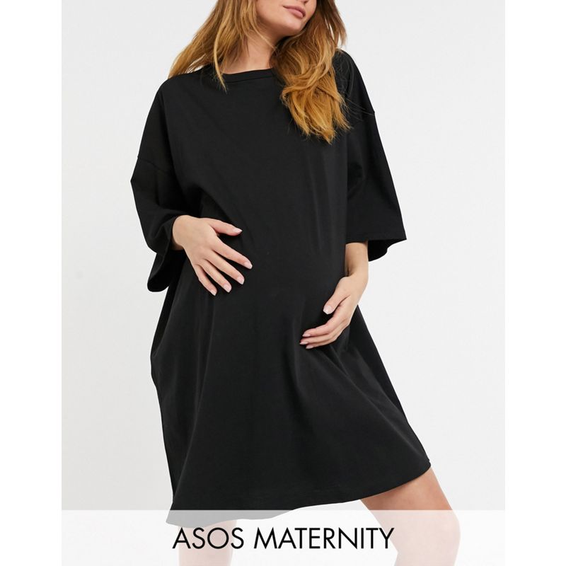Donna dy4Rs DESIGN Maternity - Vestito T-shirt oversize nero