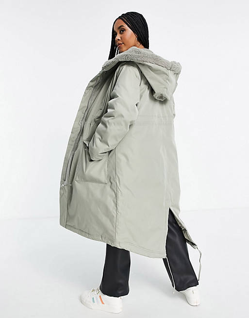 Coats & Jackets Maternity waterfall parka coat in khaki 