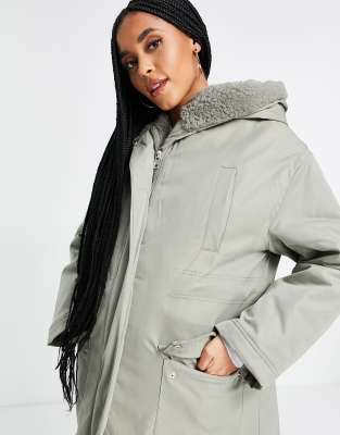 asos khaki parka